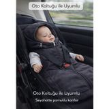 Ubeybi 4 Mevsim Bebek Arabası ve Ana Kucağı %100 Pamuklu Tulum (Footmuff) 0-12 Ay - Gri