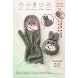 Ubeybi Bebek Banyo Eldiveni ve Kesesi Seti - Oeko-Tex® Sertifikalı Pamuklu Yumuşak Peluş Bebek Lifi