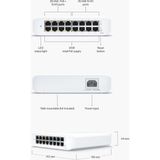 Ubiquiti USW-Lite-16-PoE , 16 Port Gigabit , 8 Port Poe+ Güç ( 60W) , Yönetilebilir , Plastiik Kasa , Switch