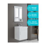 UBM PLASTİK Luzia 50 Cm MDF Banyo Dolabı (Lavabo Dahil, Ayna Dahil)