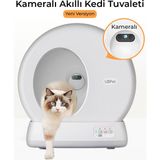 UBPet C10 Pro Kameralı Akıllı Kedi Tuvaleti | Entegre HD Kameralı, Otomatik Temizleme, Mobil Uygulama Kontrolü, Akıllı Sensörler, Sessiz Çalışma, Geniş İç Hacim | 3’lü Koku Seti - Beyaz