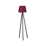 Üç Ayaklı Lambader Tripod Abajur 3 Ayaklı Ahşap Lamba Konik Kumaş Başlık Bordo Kahverengi Ayak L347