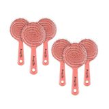 Üç Boyutlu Oval Saç Fırçası Pembe x 6 Adet