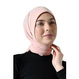 Üç Farklı Bağlamalı Tesettür Hazır Pratik Şal Pembe