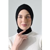Üç Farklı Bağlamalı Tesettür Hazır Pratik Şal Siyah