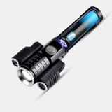 Üç-Kafa USB Şarj CREE LED El Feneri Alüminyum Taktik W8 E38