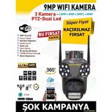 Üç Kameralı Speed Wifi Kamera (Alarm Siren- Uzaktan Izleme-Kayıt Etme-Gece Görüş-Hareket Algılama)