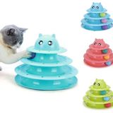 Üç Katlı Kedi Başlıklı Kedi Oyuncağı (Yeşil)
