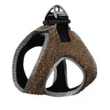 Üç Kilitli Kürklü Kedi Köpek Göğüs Tasması 20-24 cm XXX-Small Taba