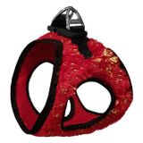 Uc Kilitli Simli Pelus Kedi Kopek Gogus Tasmasi 24-28 Cm Xx-Small Kirmizi