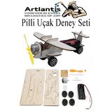 Uçak Deney Seti 1 Paket Pervane Dc Motor Uçak Maket Ahşap Uçak Planör Pilli Deney Okul Hobi Etkinlik Sınıf