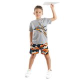 Uçak Erkek Çocuk T-shirt Kamuflaj Şort Takım