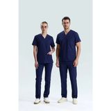 Uçak İş Giyim LACİVERT HEMŞİRE FORMASI LİKRALI SCRUBS TAKIM (PATRIOT BLUE) - Lacivert - 2XS