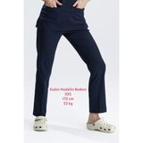 Uçak İş Giyim Lacivert Likralı Boru Paça (Kalın Kumaş) Unisex Tek Alt Pantolon Doktor Hemşire Forması - 2XL