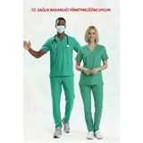 Uçak İş Giyim MİNT YEŞİLİ AİLE SAĞLIĞI ÇALIŞAN FORMASI LİKRALI SCRUBS TAKIM (BERMUDA) - Mint Yeşili