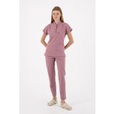 uçak iş giyim Pudra Pembe PETRA Premium Likralı Kumaş Alt Üst Doktor Hemşire Forma Takımı Scrubs Üniforma