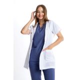 uçak iş giyim Terikoton (İNCE KUMAŞ) Tunik Boy, Kısa Kol, Kadın Eczacı, Doktor, Hemşire, Öğretmen Önlüğü