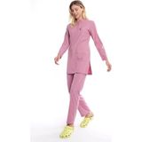Uçak İş Giyim uçak iş giyim Tesettür KARYA Likralı Kadın Hemşire ve Doktor Forması Scrubs Takım - Pudra Pembe - 2XL
