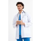 Uçak Medikal Beyaz Ara Boy, Hakim Yaka, Doktor Önlüğü - S