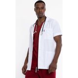 Uçak Medikal Beyaz Ceket Boy, Kısa Kol, Klasik Yaka, Doktor Önlüğü - XL