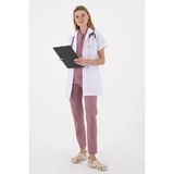 Uçak Medikal Beyaz Tunik Boy, Kısa Kol, Klasik Yaka, Doktor Önlüğü - 3XL