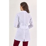 Uçak Medikal Beyaz Tunik Boy, Uzun Kol, Klasik Yaka, Doktor Önlüğü - XS