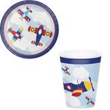Uçaklar Partisi Tabak Bardak Set | Doğum Günü Temalı, Tabak ve Bardak, Parti Seti, Balon Desenli