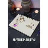 Uçan Balon Ahşap Plan Defteri - Haftalık Planlayıcı - Tarihsiz Ajanda (Süresiz Planlayıcı) A5