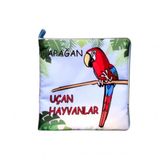 Uçan Hayvanlar Kumaş Sessiz Kitap T053 - Bez Kitap