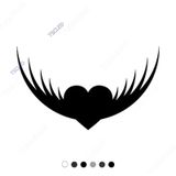 Uçan Kanatlı Kalp Sticker 15cm