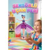 Uçan Peri Bebek Hareket Sensörlü Şarjlı Dazzle Colour Işıklandırmalı Uçan Mor Oyuncak Bebek