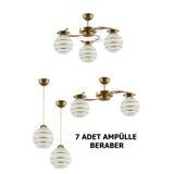 Uçar AMPÜL DAHİL MODERN İLAY AVİZE SETİ SALON YATAK ODASI MUTFAK GİRİŞ 2Lİ 3LÜ TEKLİ AVİZE