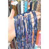 Uçar Doğaltaş Lapis Lazuli Taşı Dikdörtgen Kesim Parlak 4x13mm Doğal Taş Dizi