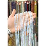 Uçar Doğaltaş Opal Taşı Silindir Kesim Parlak 5x8mm Doğal Taş Dizi [AA]
