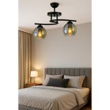 Uçar Fuji Modern Tasarım Yatak Odası Salon Mutfak Oturma Odası Renk Camlı 2 li Avize
