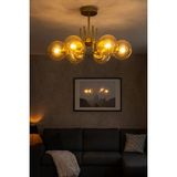 Uçar Idil Modern Tasarım Yatak Odası Salon Mutfak Oturma Odası Eskitme Renk Bal Camlı 6 Lı Avize