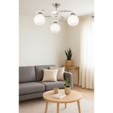 Uçar İlay Modern Spor Tasarım Yatak Odası Oturma Odası Salon Mutfak Krom Beyaz Renk 3 lü Avize