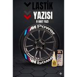 uçardesing M POWER Motosiklet Ve Otomobil Araç 3d Oto Lastik Yazısı Sticker Arma Seti – 8 Adet