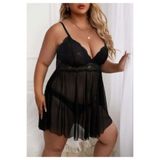 Üçay Butik Battal Beden Fantazi Gecelik Siyah 2XL/3XL