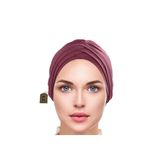 Üçbantlı Bone Hijab Tesettür Yarım Bone Şık Hazır Çapraz Türban Dış Bone Leylak Sandy Kumaş