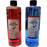 Ucc Point Care Kırmızı + Mavi Kandil Yağı Kokusuz Dumansız Iç Mekan Gaz Lambası Yakıtı 800 ml 2'li Set