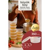 UCCO 1 ADET 350 ml Et Kemik Suyu, Sos Meze ve Gıda Buzluk Saklama Kabı - Porsiyonluk Yemek Kapaklı Saklama Kabı Organizer Kase