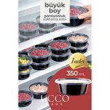 UCCO 1 ADET 350 ml Et Kemik Suyu, Sos, Meze ve Gıda Buzluk Saklama Kabı - Porsiyonluk Yemek Saklama Kabı Organizer Aşure Kasesi
