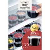 UCCO 1 ADET 500 ml Et Kemik Suyu, Sos, Meze ve Gıda Buzluk Saklama Kabı - Porsiyonluk Yemek Kapaklı Saklama Kabı Organizer Kase