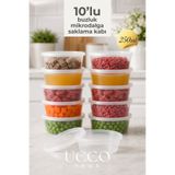 UCCO 10 Adet 250 ml Buzluk Mikrodalga Uyumlu Sosluk Saklama Kabı, Et Suyu, Kemik Suyu Mutfak Organizeri
