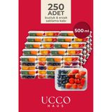 Ucco 250 Adet 500 Ml Urban Bayramı Seti Mikrodalga Buzluk Saklama Kabı - 10 Adet- Et, Kıyma, Sebze, Meyve Buzluk Buzdolabı Organizeri