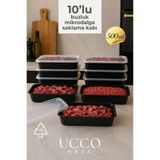 UCCO 500 ml Kurban Bayramı Seti Mikrodalga Buzluk Saklama Kabı - 10 Adet- Et Suyu, Kemik Suyu Buzdolabı Organizeri