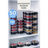 UCCO 50'li 350 ml Kıyma Et Sos Kemik Suyu Sebze Saklama Kabı Sızdırmaz Mikrodalga Buzluk Düzenleyici