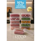 Ucco 750 Ml Kurban Seti 10 Adet Saklama Kabı Seti – Plastik Buzluk, Erzak, Yemek Hazırlık & Mutfak Buzdolabı Buzluk Organizeri