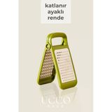 UCCO Katlanır Ayaklı Yeşil Rende Çift Yüzlü Paslanmaz Çelik Güvenli Kullanım Pratik Mutfak Rendesi